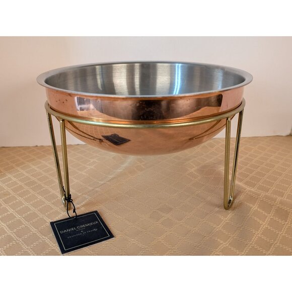 Daniel Cremieux Maison Tri-Ply Copper Mixing Bowl W/ Stand Designed In France - Picture 8 of 8